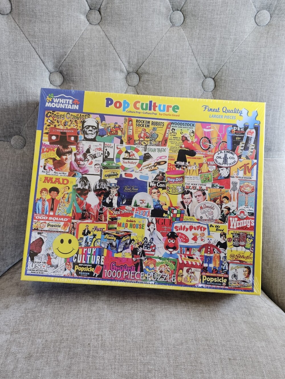 Colorful White Mountain Pop Culture 1000-piece jigsaw puzzle by Charlie Girard,